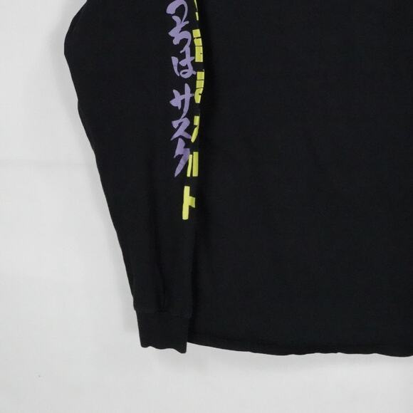 Naruto Shippuden Shirt Mens Large Black Long Sleeve Anime Sasuke Graphic Tee - Picture 11 of 14